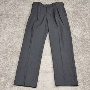 Louis Martin Mens Pleated Wool Blend Dress Pants Charcoal Grey 38x32 660070